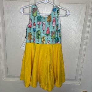 Malia and Kai popsicle ice cream blue yellow tank twirl dress Size 3T NWT